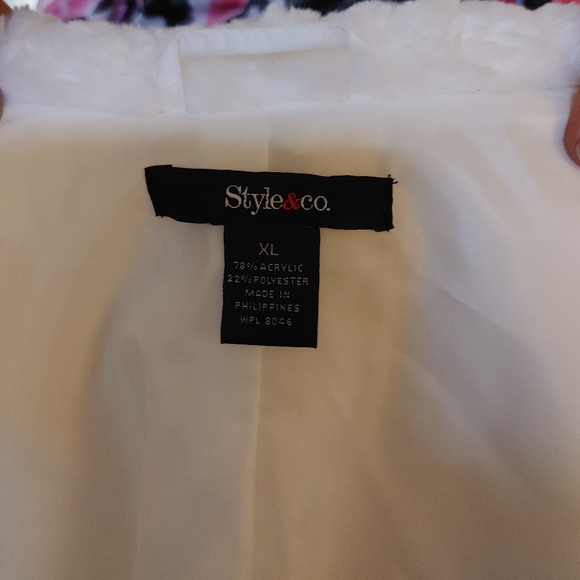 White faux fur teddy jacket. Size XL by Style & Co. NWOT - Picture 4 of 8